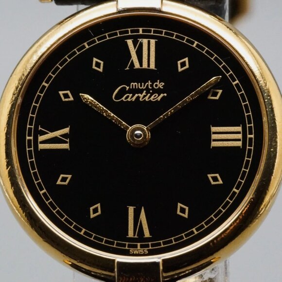 Cartier Must Vendome Black Dial Quartz Women's Watch With Full Box - Picture 4 of 9